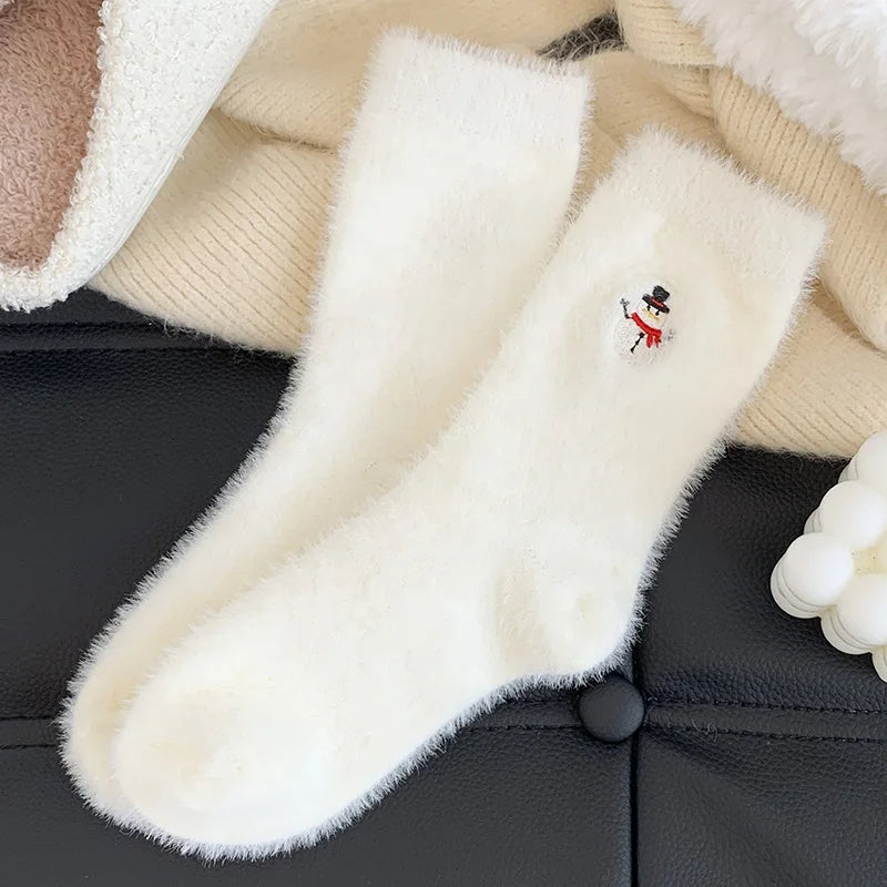 White Mink Christmas Cozy Sox