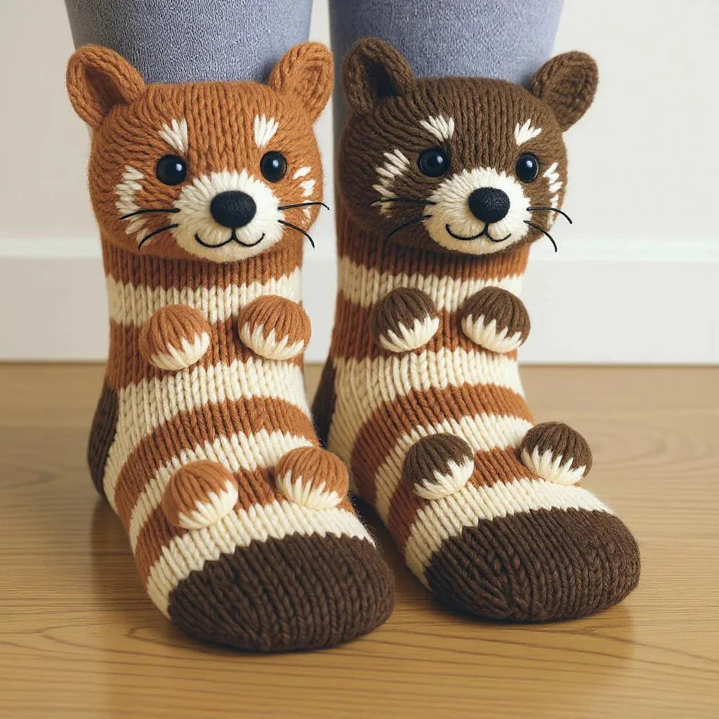 3D Knitted Animal Cozy sox