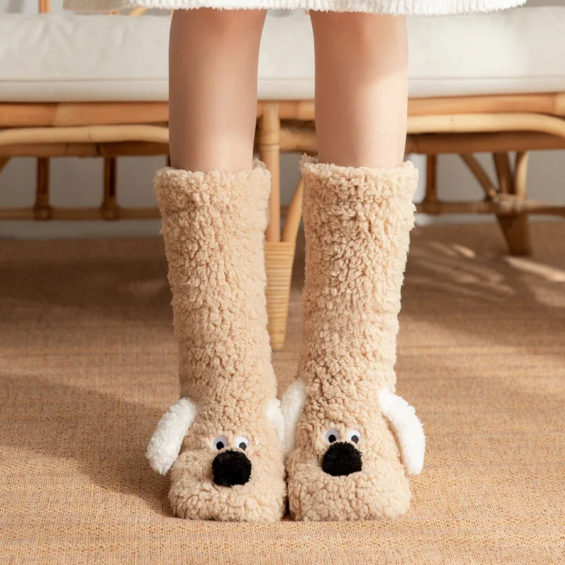 Cute Puppy Carpet Slipper Cozy Sox