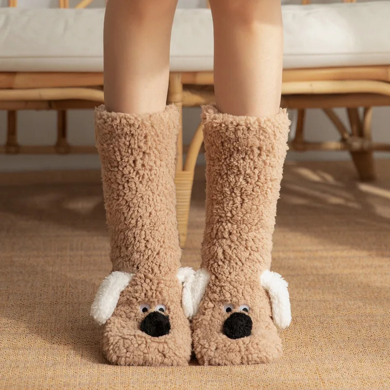 Cute Puppy Carpet Slipper Cozy Sox