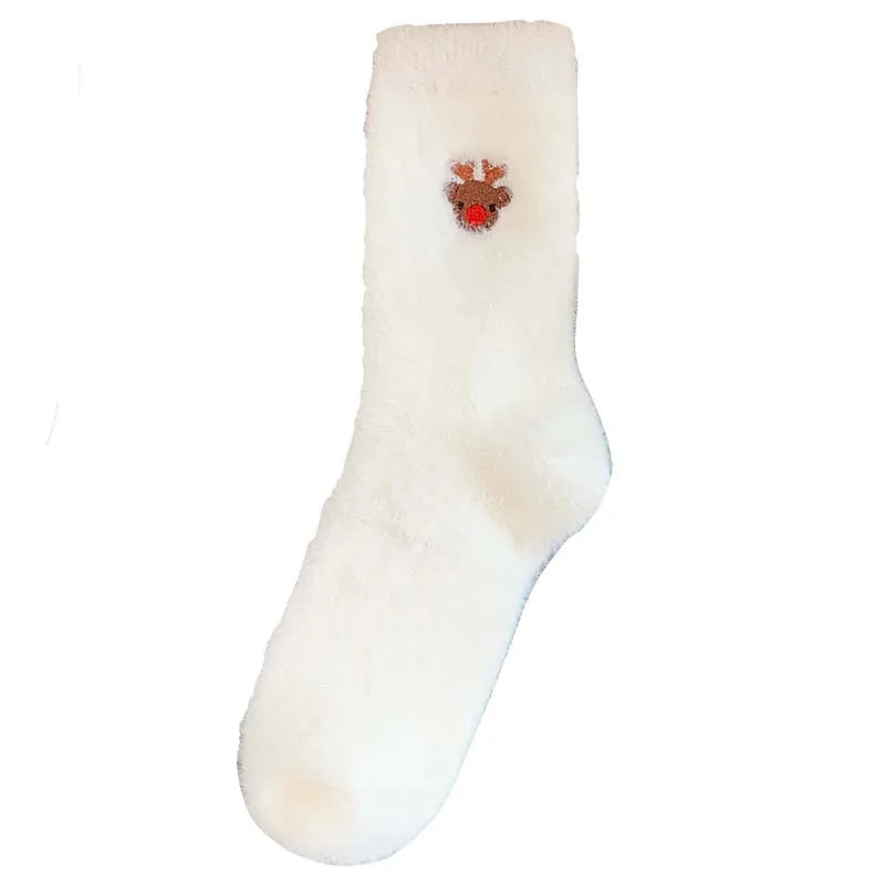 White Mink Christmas Cozy Sox