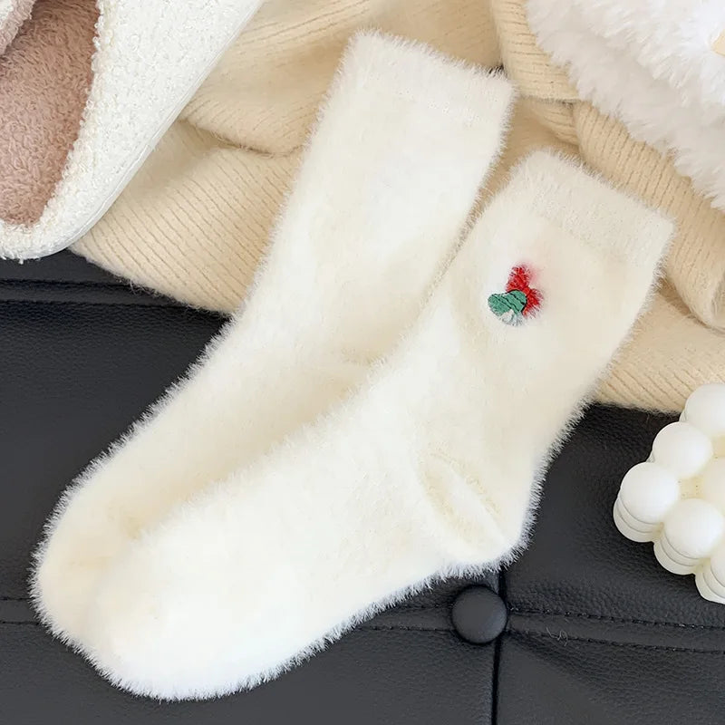 White Mink Christmas Cozy Sox