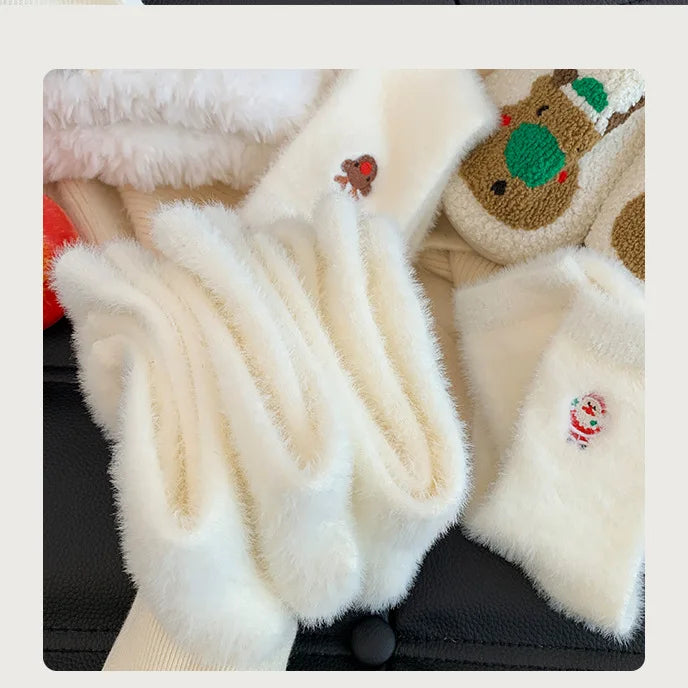 White Mink Christmas Cozy Sox