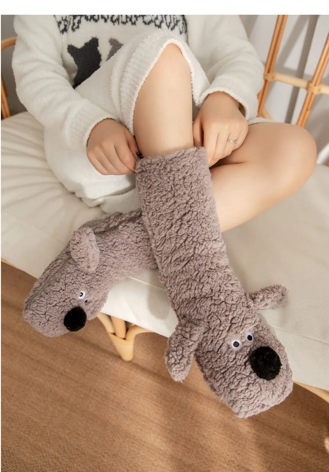 Cute Puppy Carpet Slipper Cozy Sox