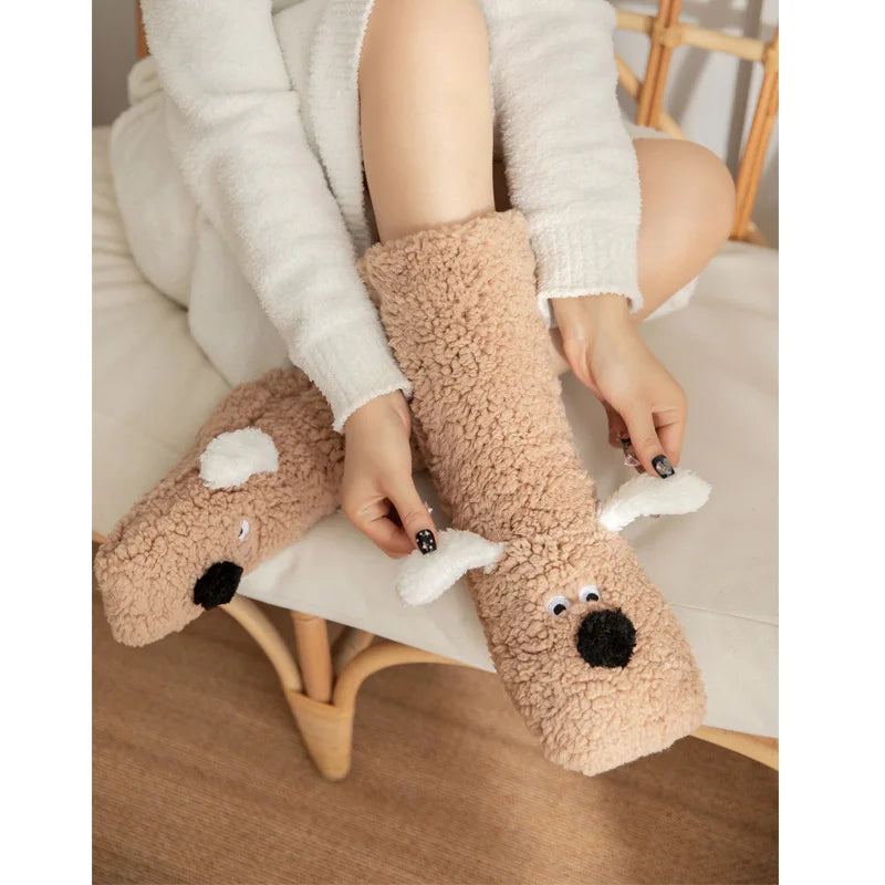 Cute Puppy Carpet Slipper Cozy Sox