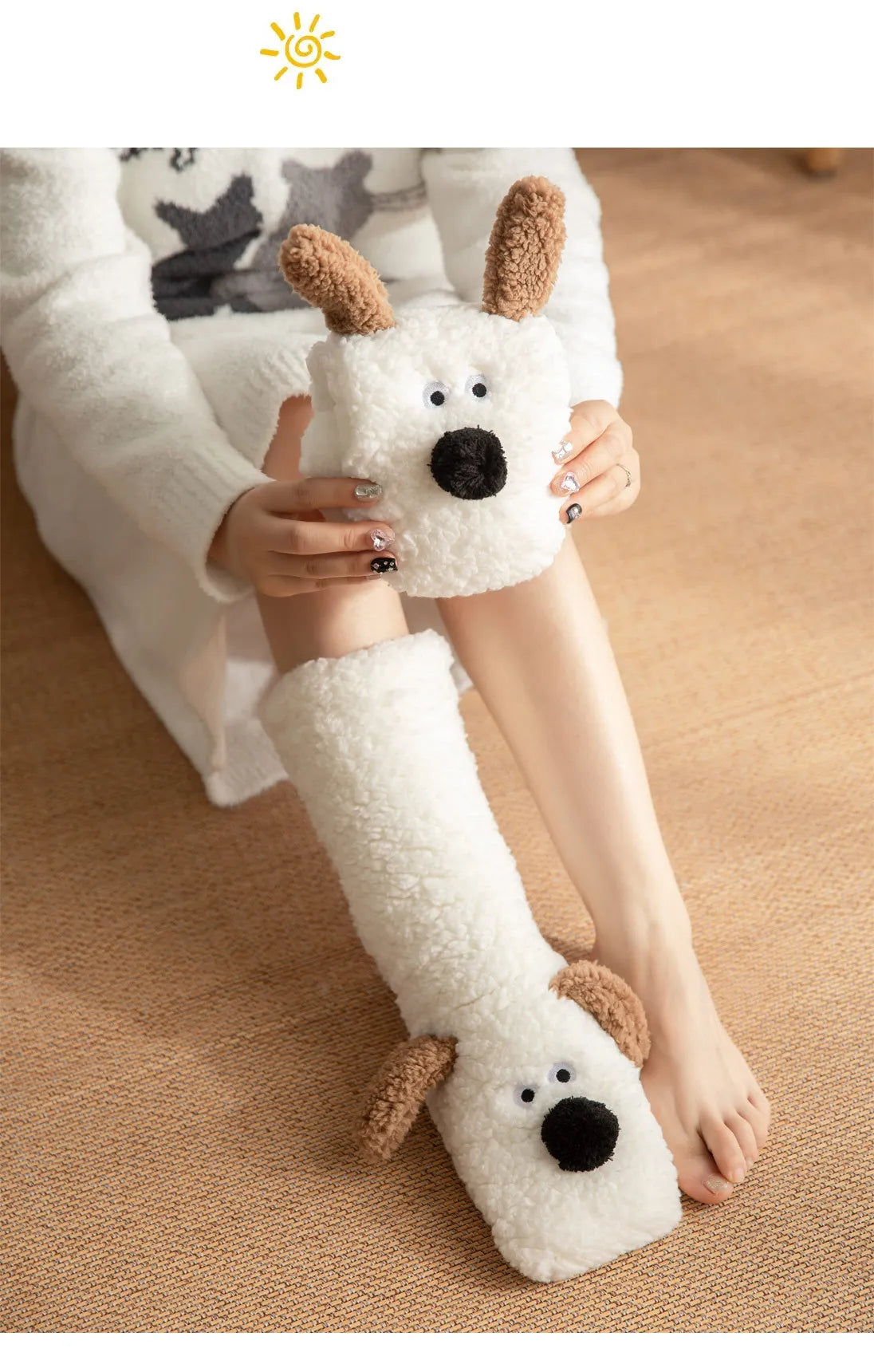 Cute Puppy Carpet Slipper Cozy Sox
