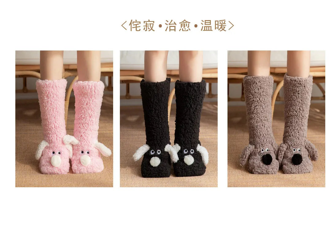 Cute Puppy Carpet Slipper Cozy Sox